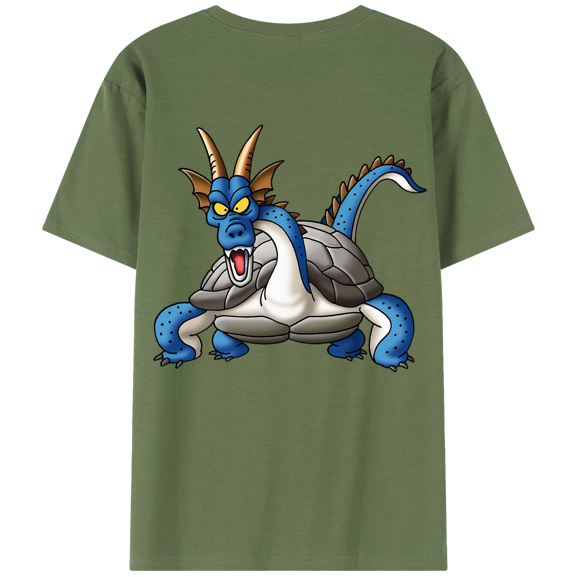 （画像用） ドラゴンクエスト Doragon Kuesuto Dragon Quest 綿100％ メンズ半袖Tシャツ（バックプリント） 通気性